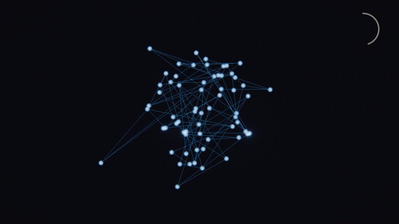 A network of luminous points in darkness